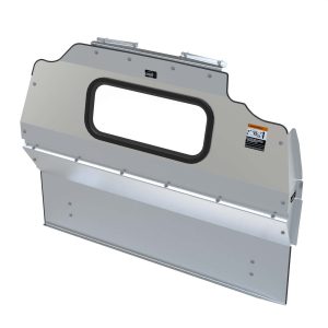 Contoured safety partition, polycarbonate window, aluminum, GM Savana / Express - 3020-GS