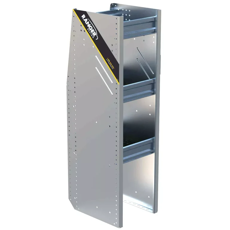 N4 Composite Aluminum Van Shelving, Bookshelf, 12" Wide, 3 Trays - N4-RA12-3C